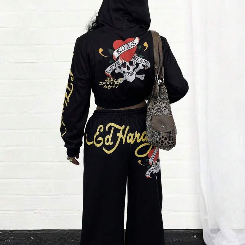 Ed Hardy Black Set with Red and Gold Accents